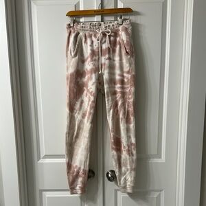 Abercrombie and fitch Tie-Dye Jogger Pants in Pink and Cream